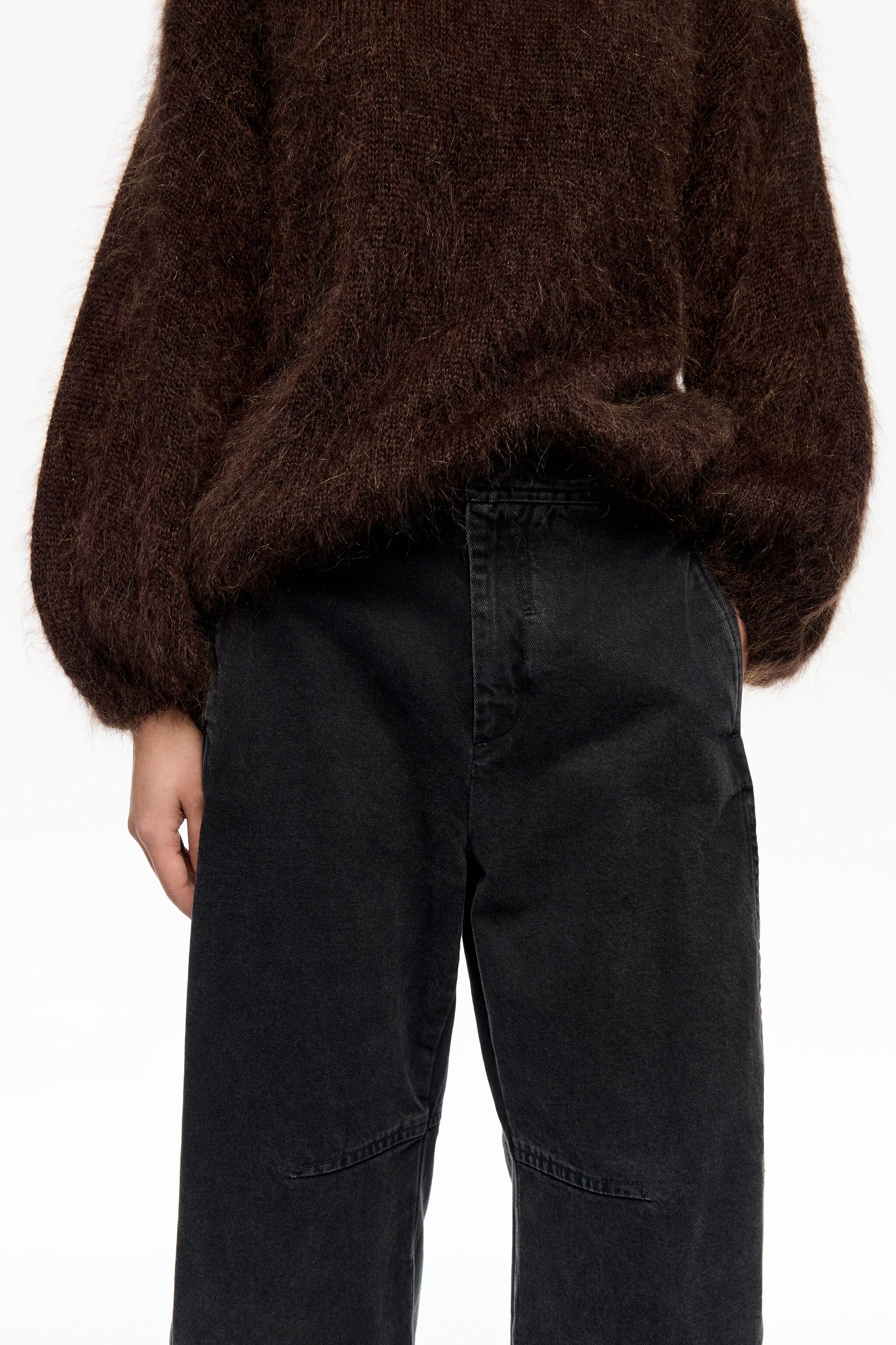 BARREL - Våt svarta jeans