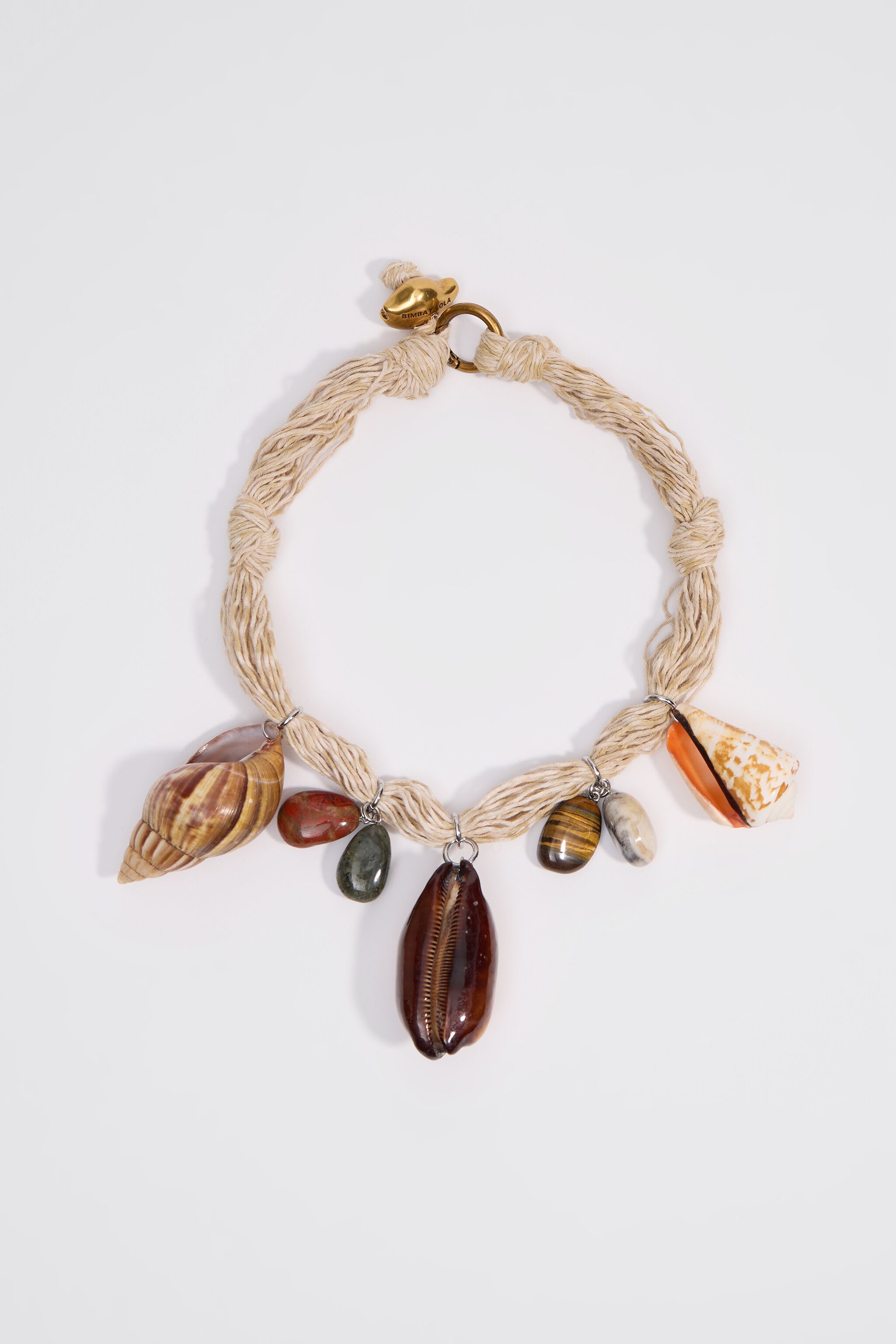 Naturlig skal- och sten halsband