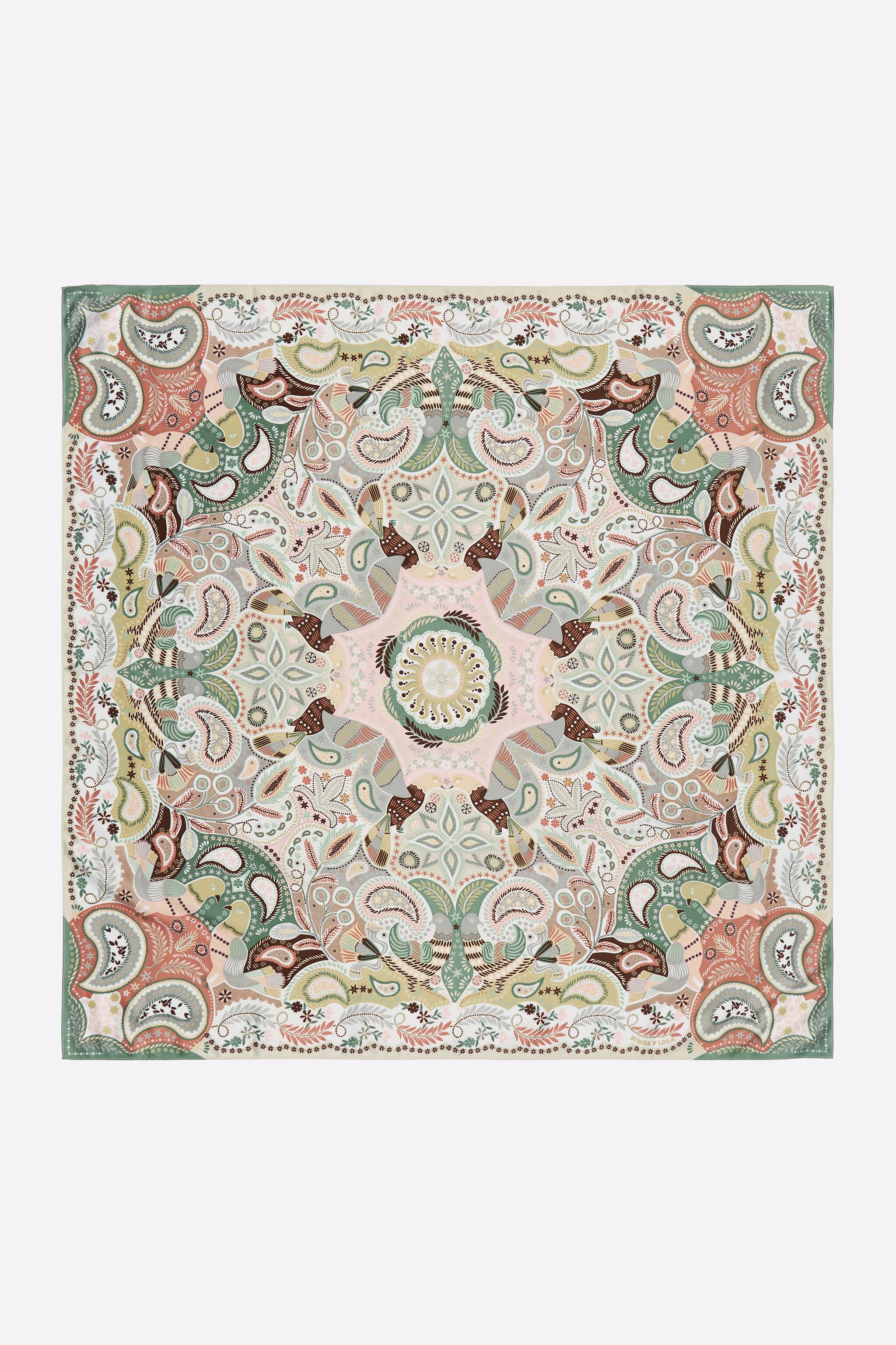 Gris kalejdoskopisk paisley-schal
