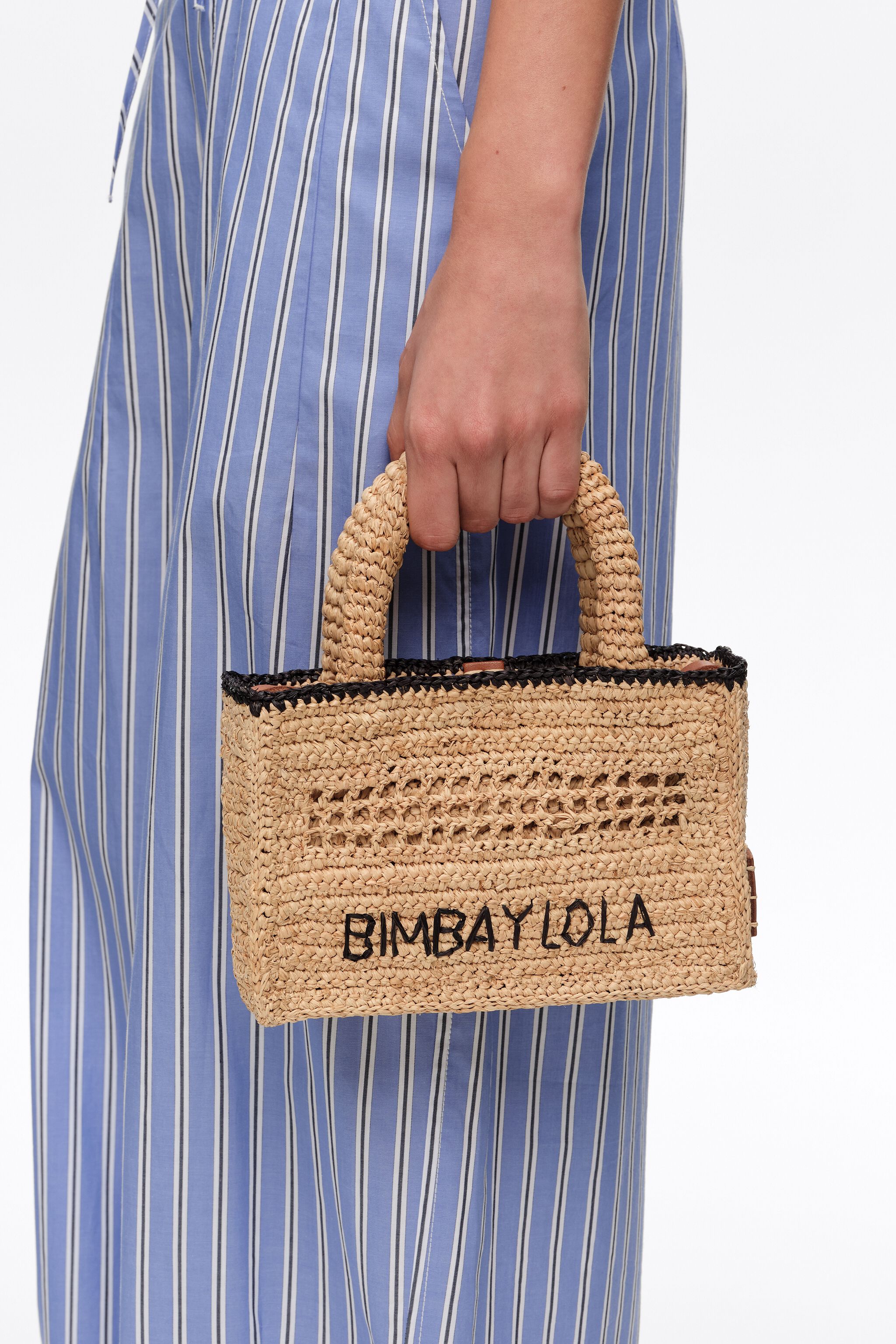 Naturlig raffia vevad minikorg