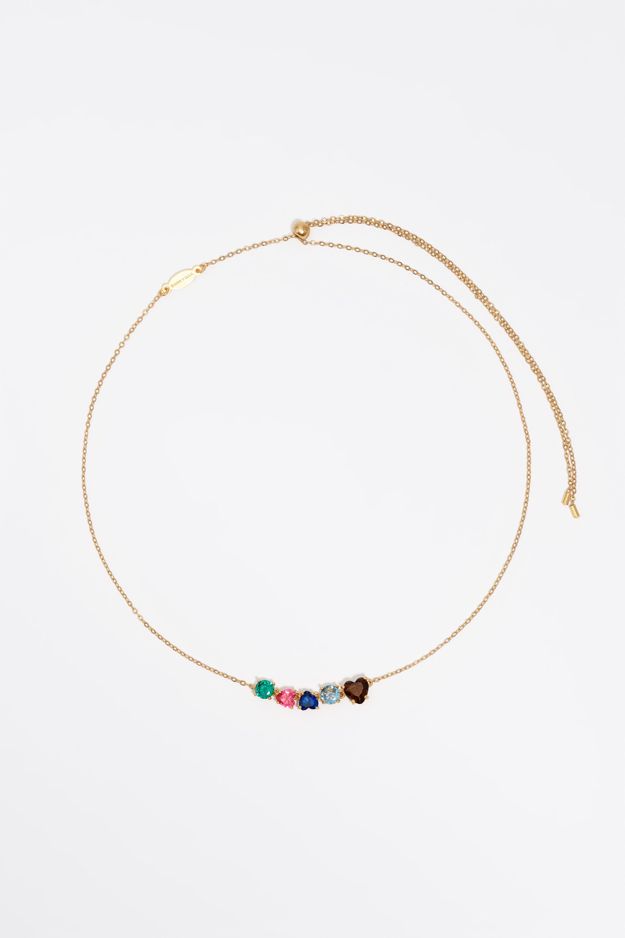 Guld kedja och kristall halsband