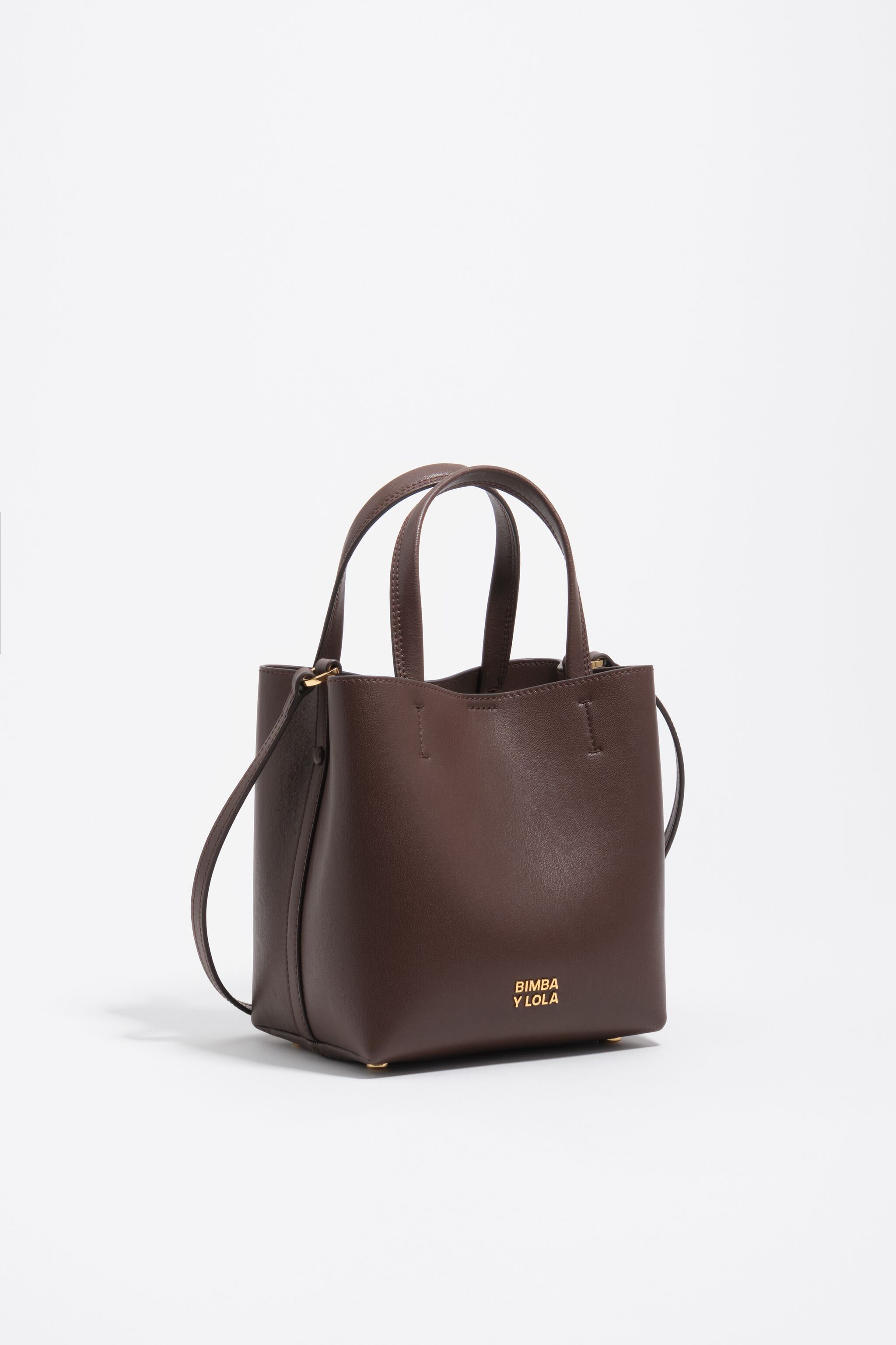 Medium chokladbrun läder Chihuahua-tas