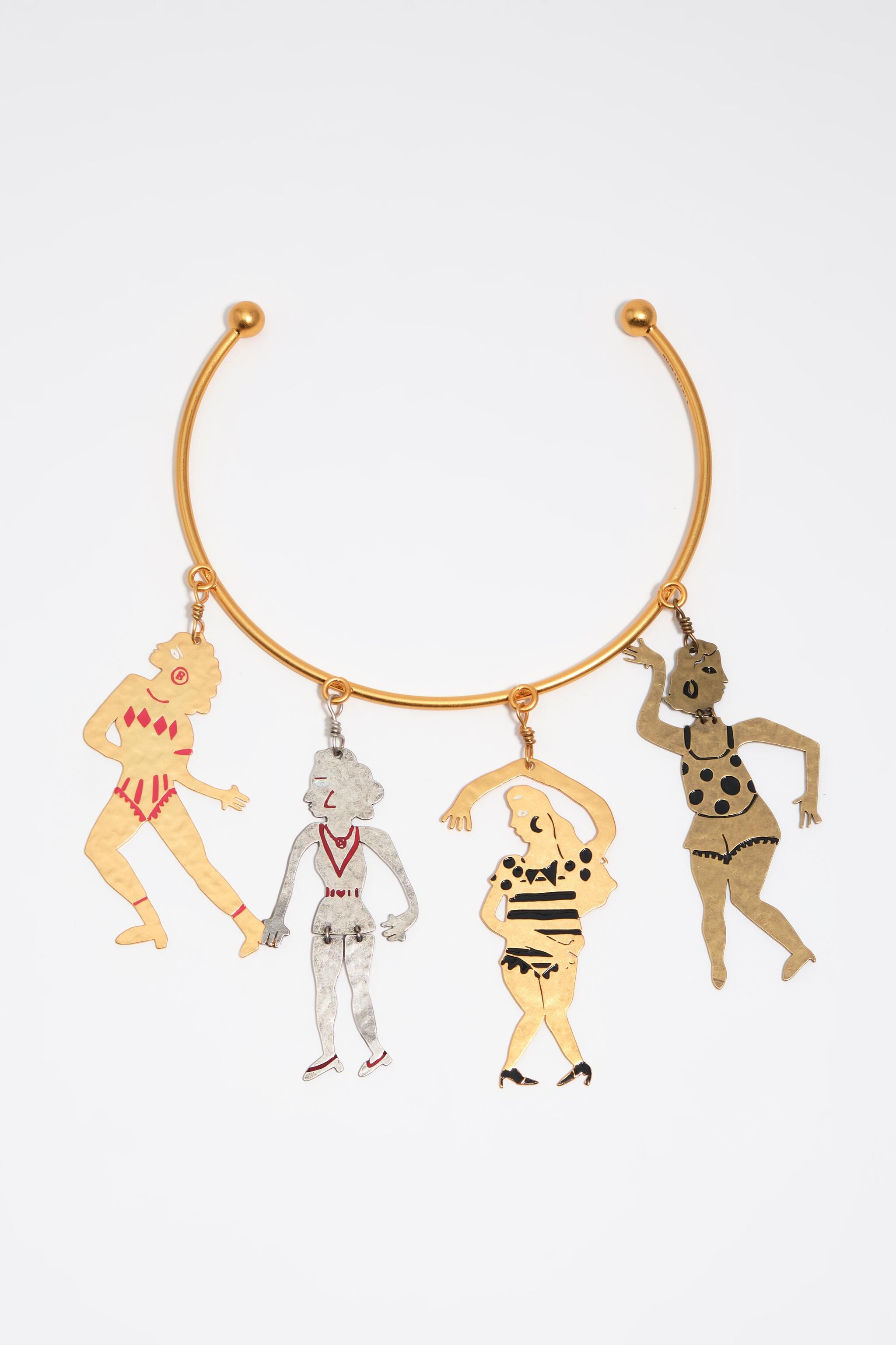 Halsband med trikolor metallsilhuetter Halsband med trikolor metallsilhuetter