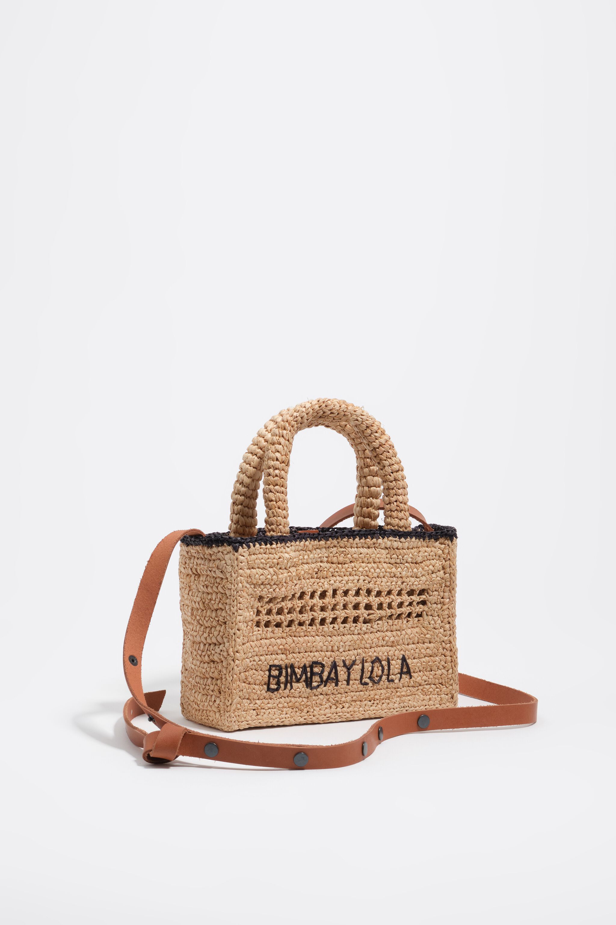 Naturlig raffia vevad minikorg