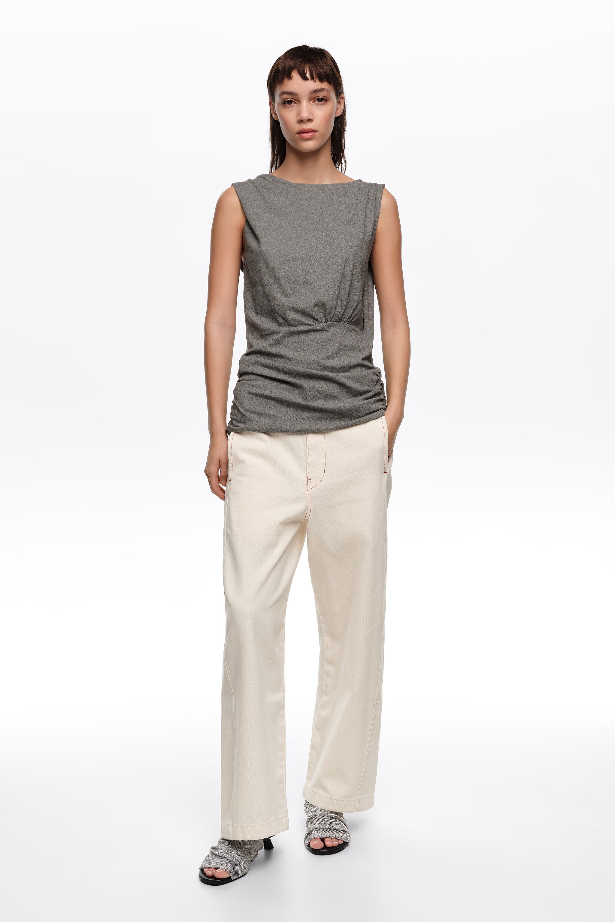 BARREL - Ecru-jeans