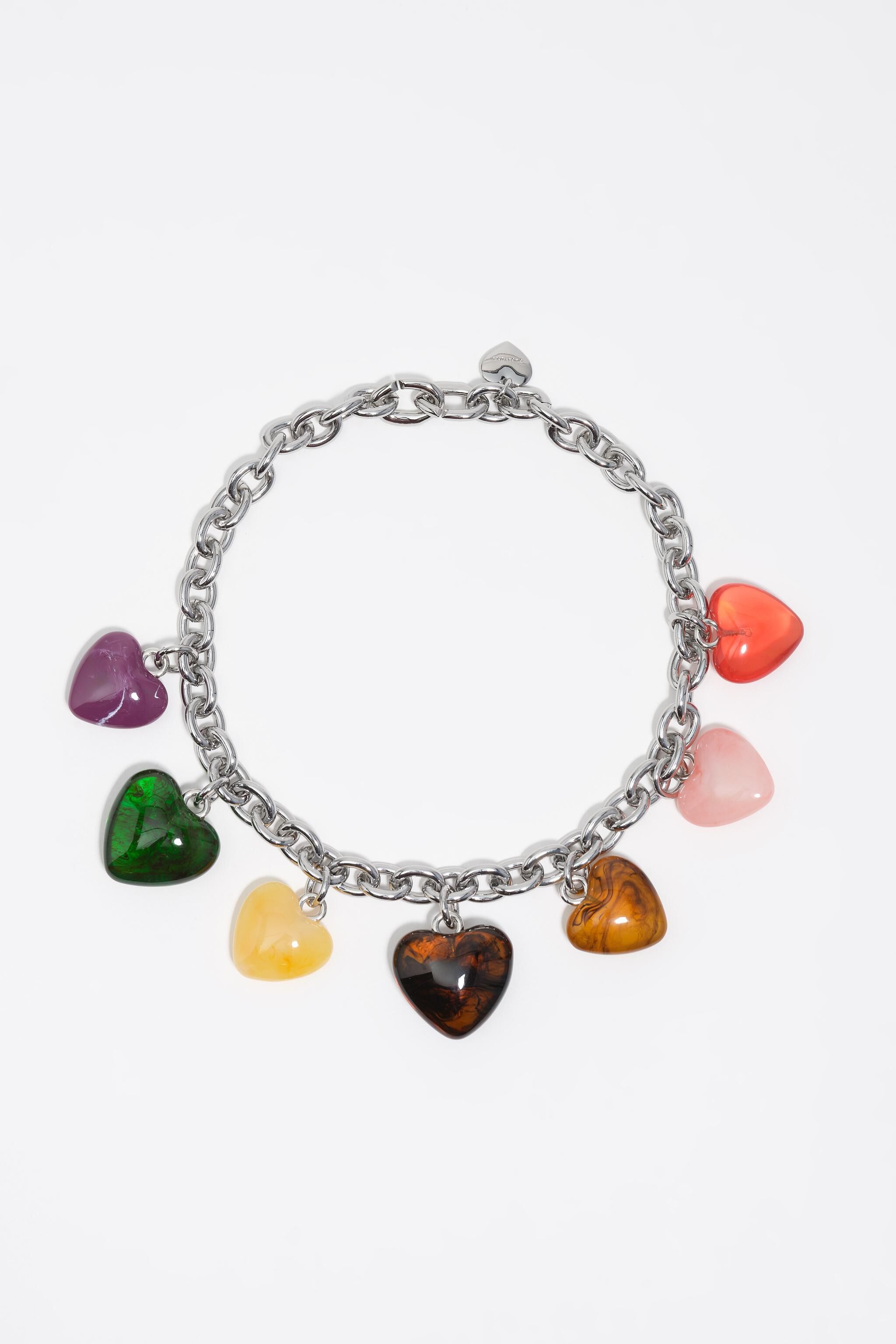Multifärgad resins hjärtan halsband