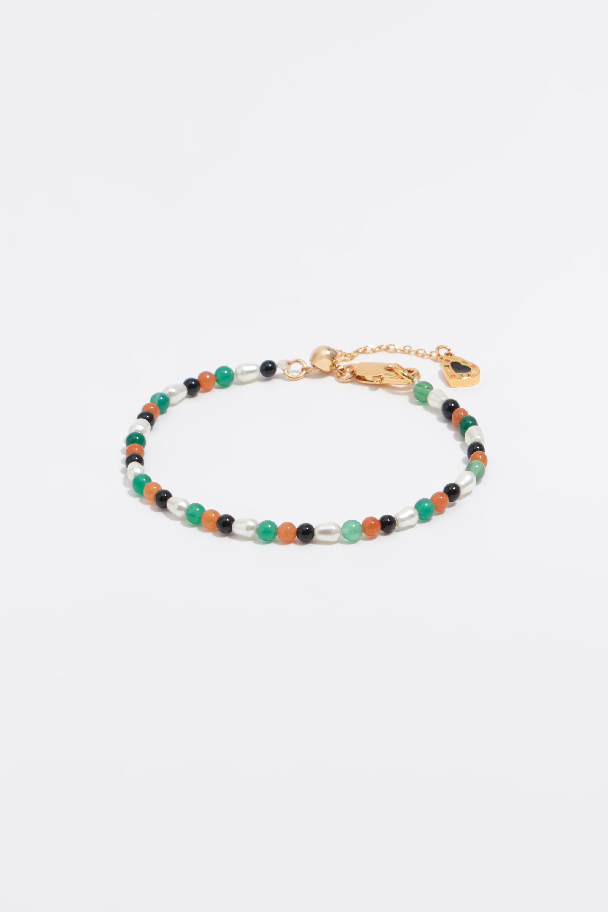 Perl- och flerfärgad stenarmband
