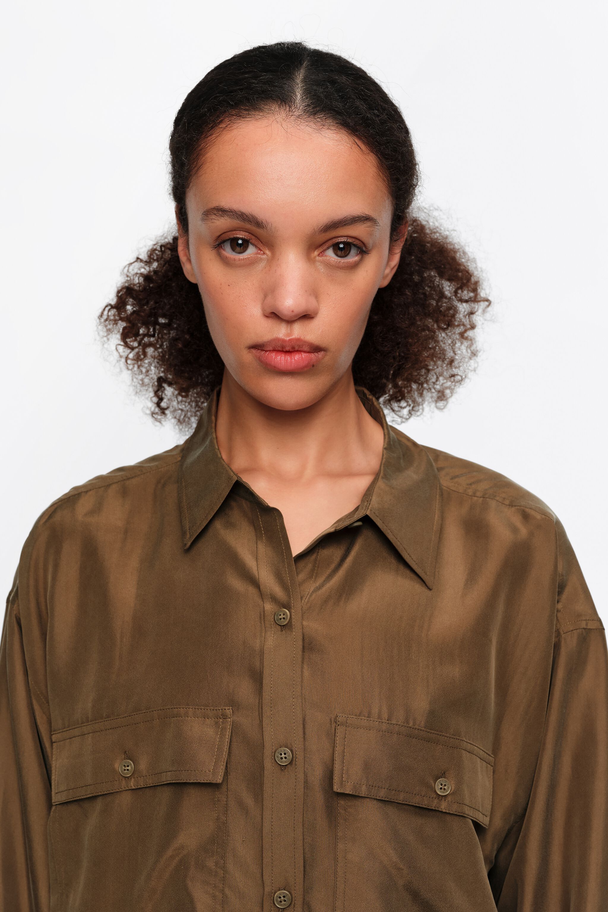 Oliv oversize-sjals av siden