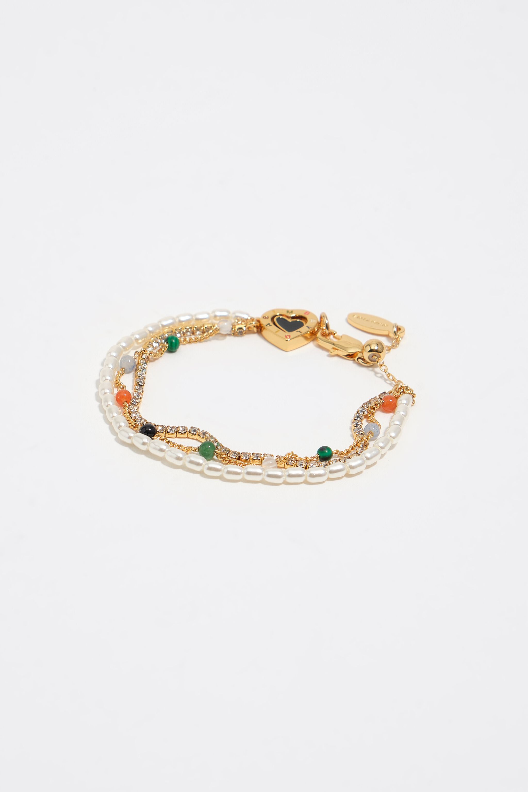 Guldlogotyp hjärta trippelarmband