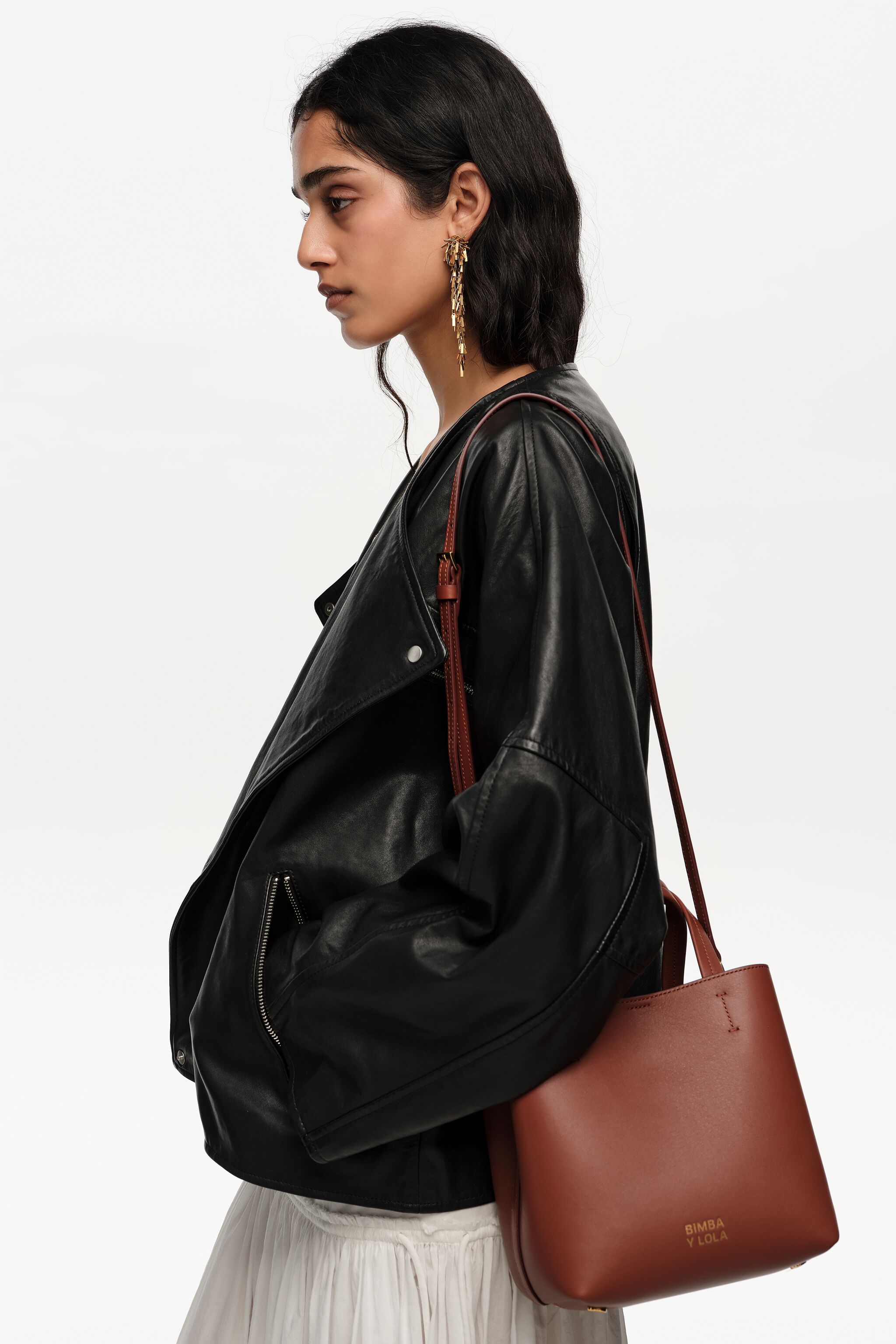 Liten walnuttläder Chihuahua-bag