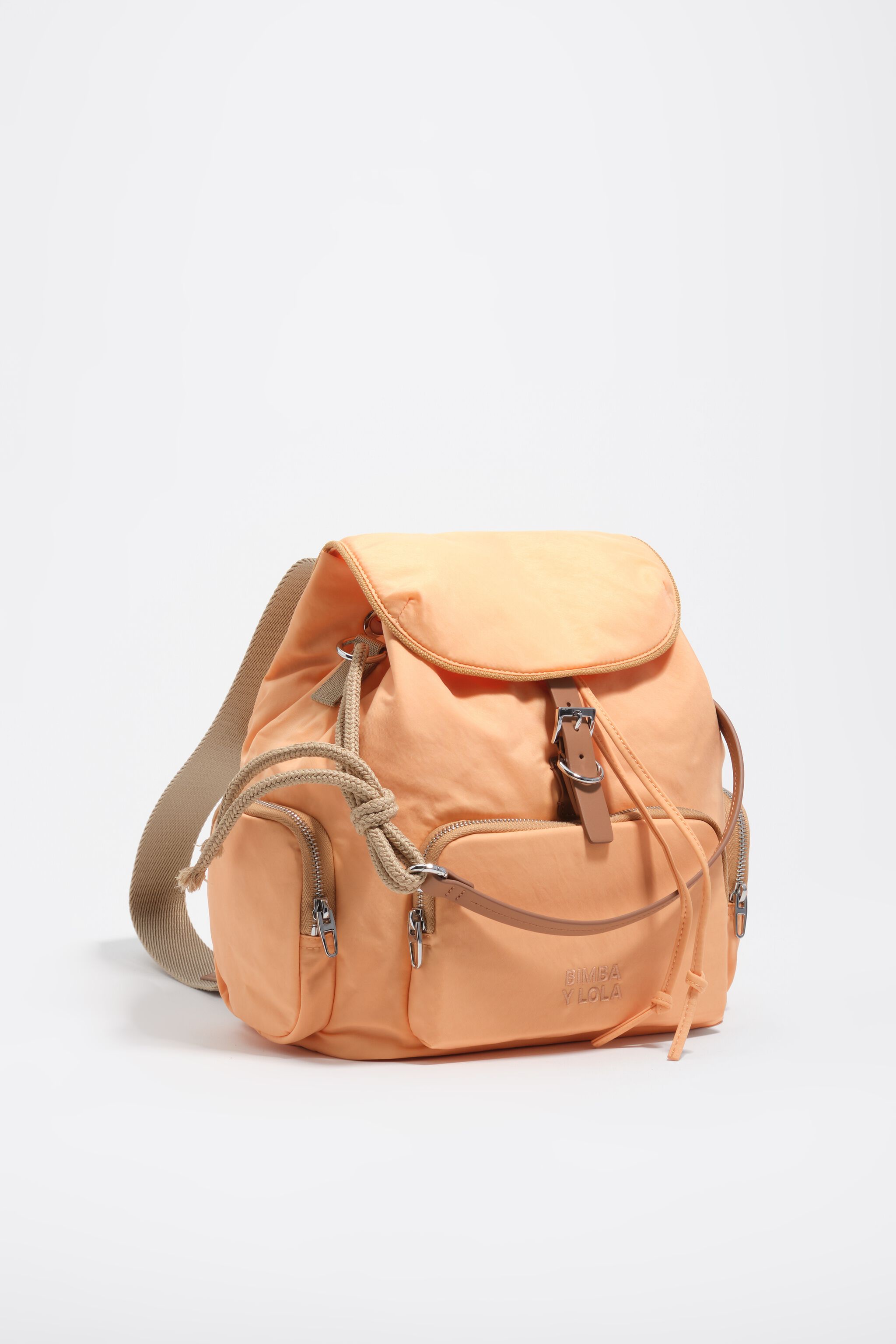 Orange sorbet nylon pocketbackpack