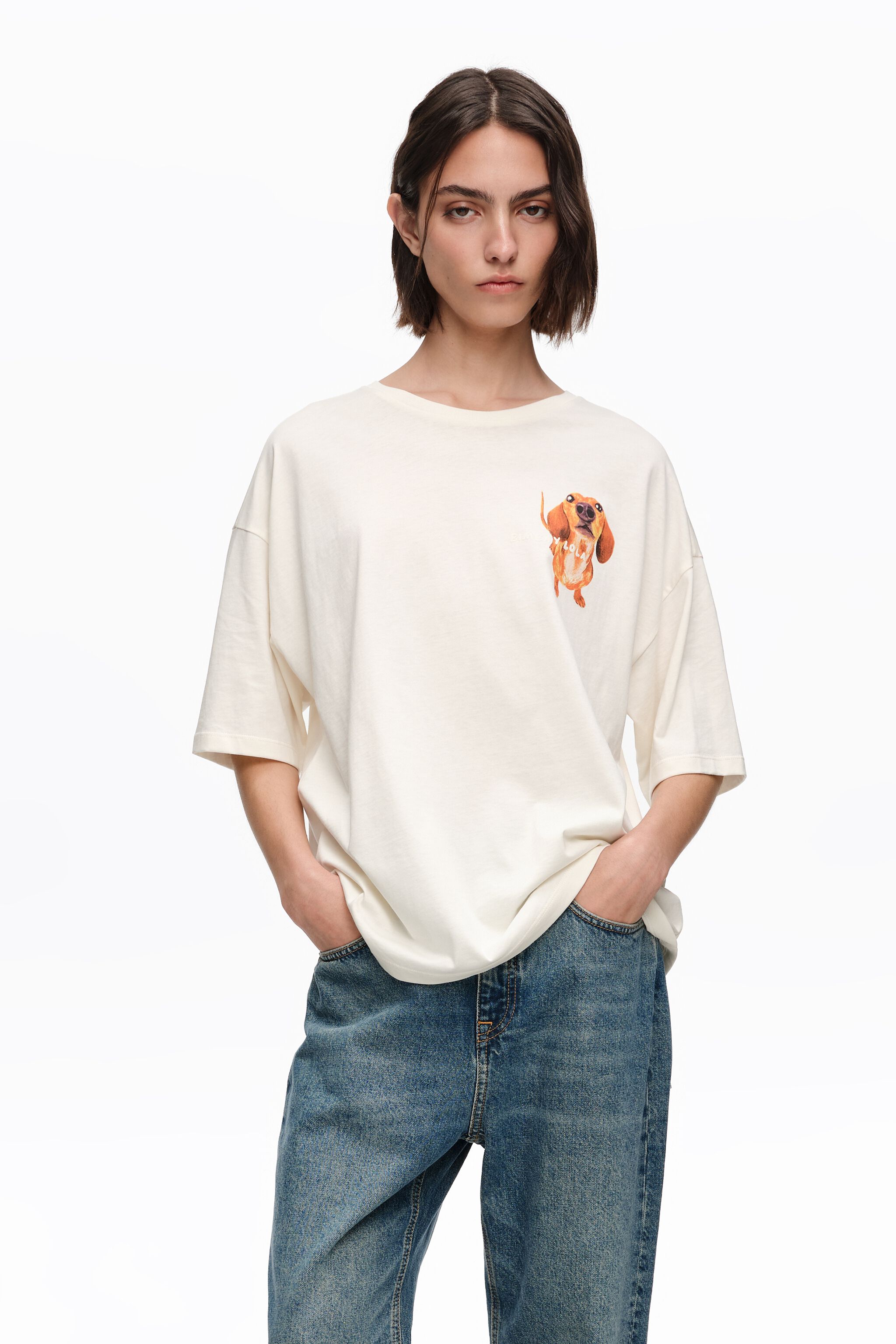 Ivory dachshund-logotyp T-shirt