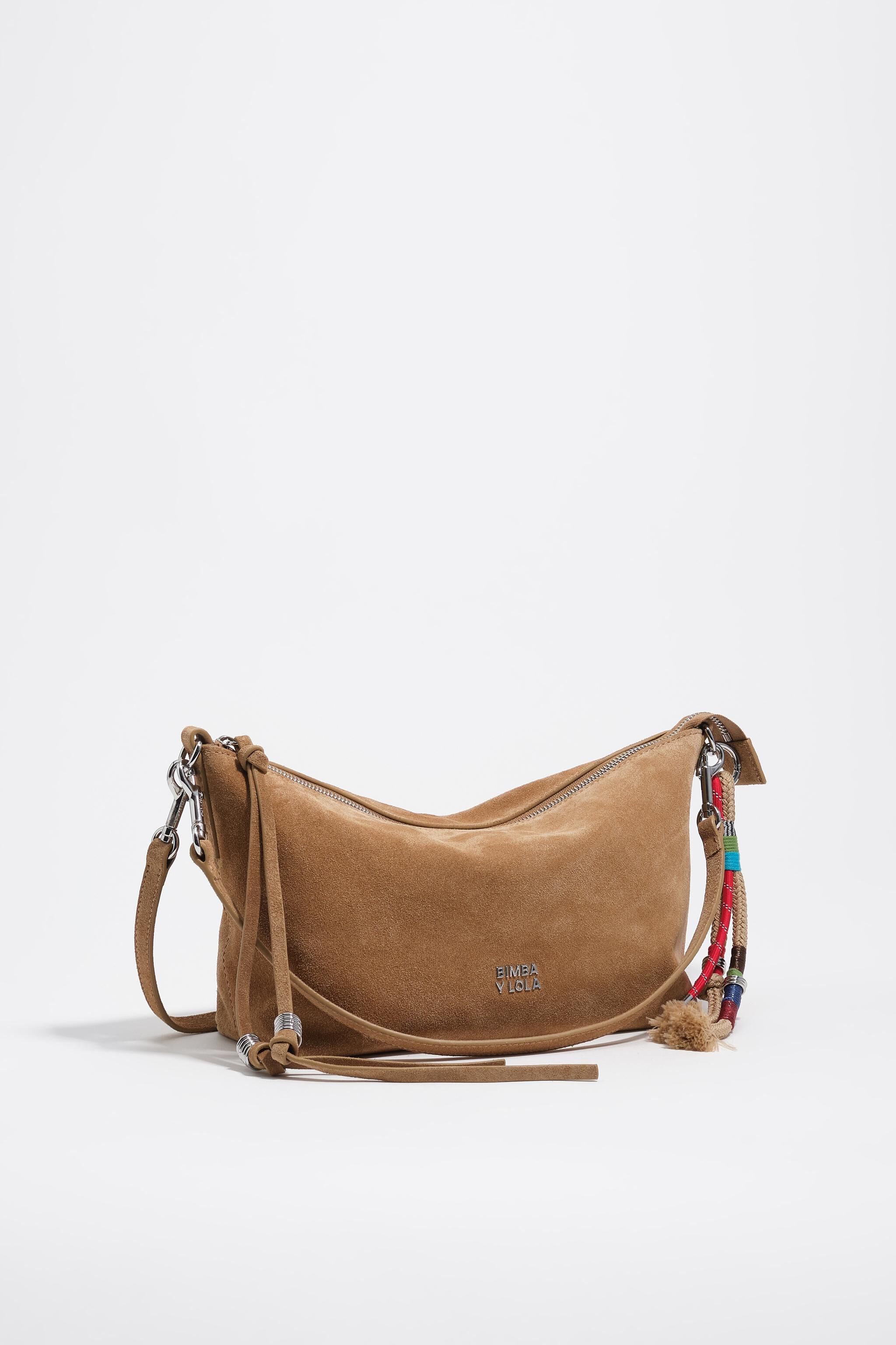 Medium naturlig suède Trapecio-väska