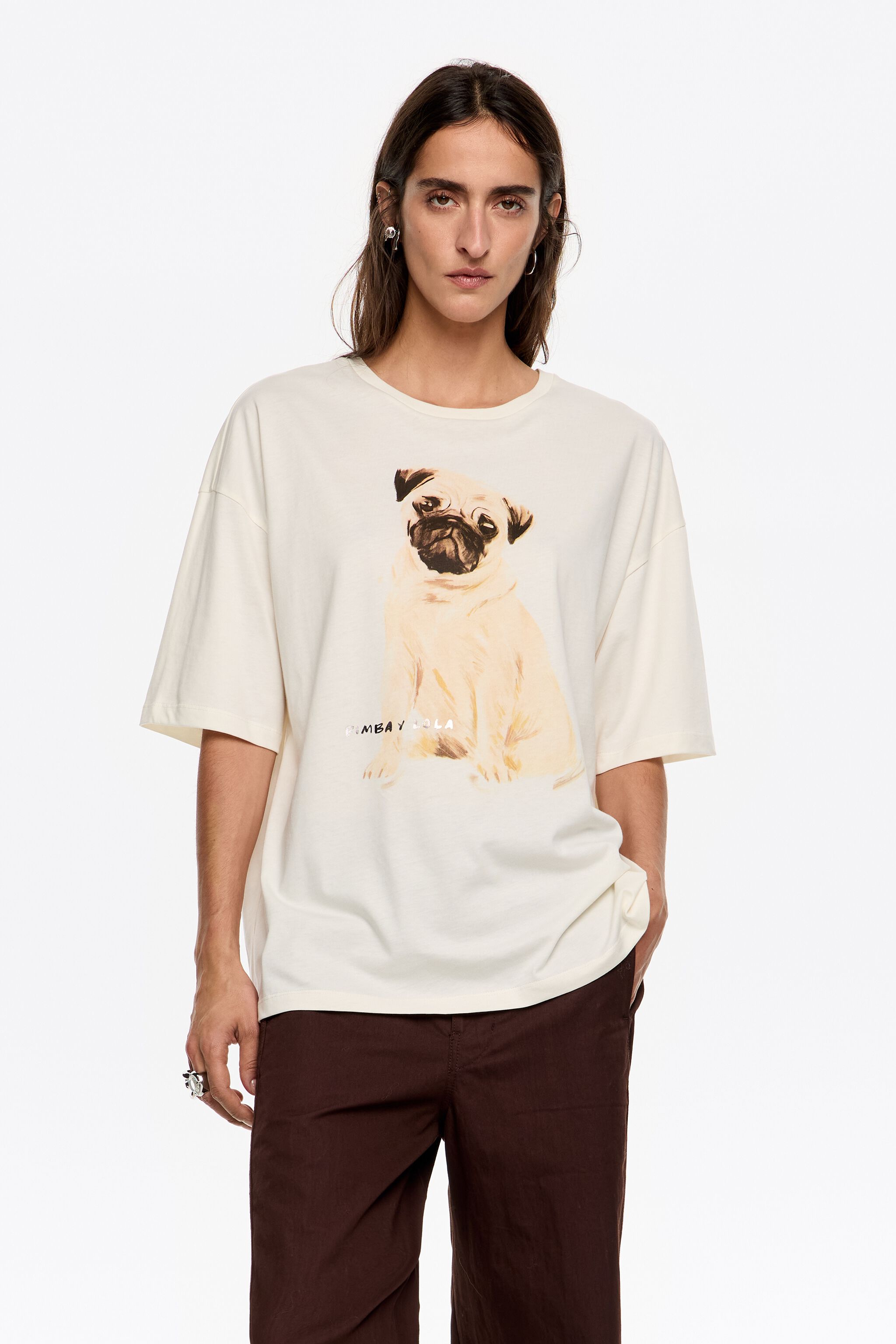 Ivory pug-logotyp T-shirt