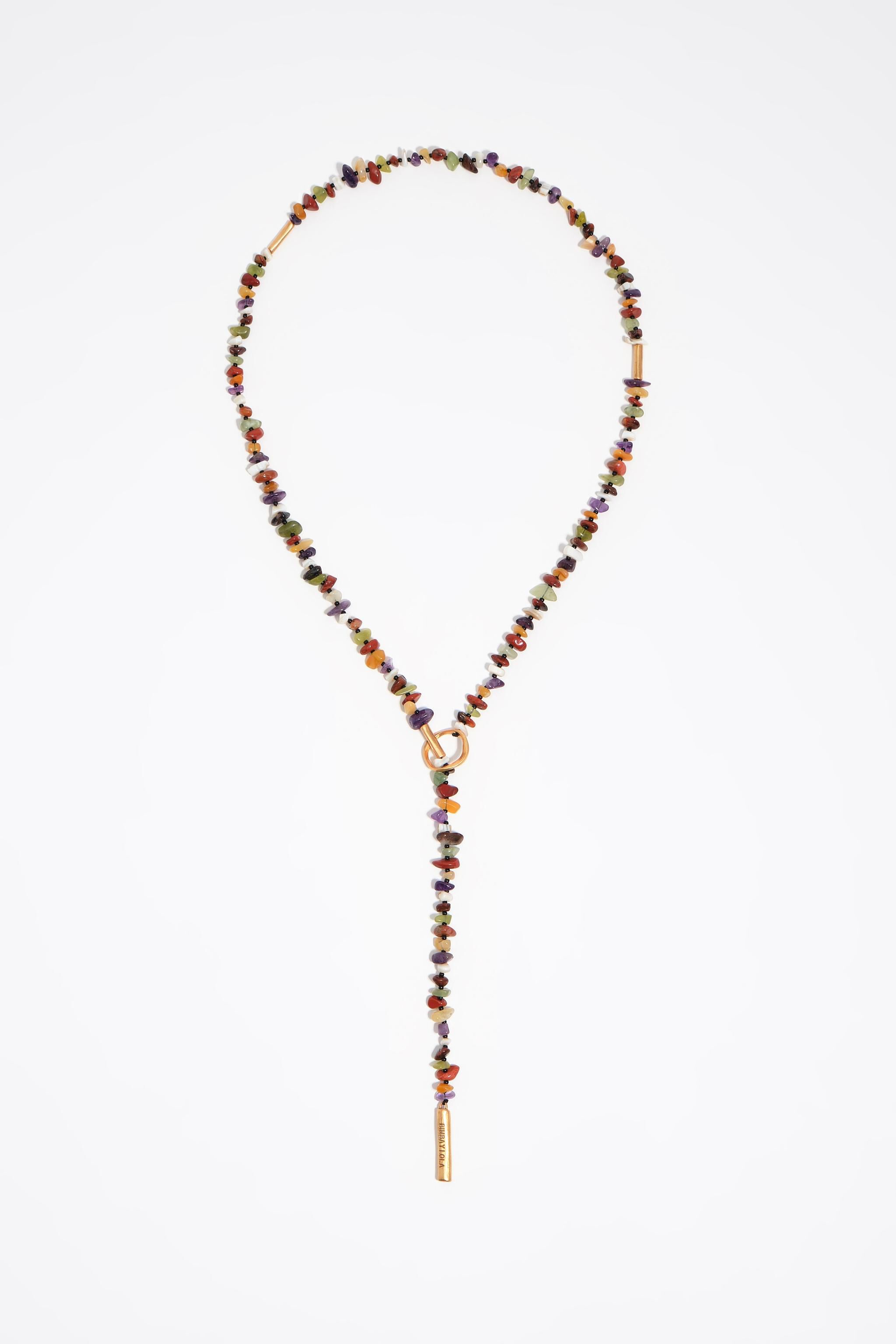 Mattguld sten halsband Mattguld sten halsband