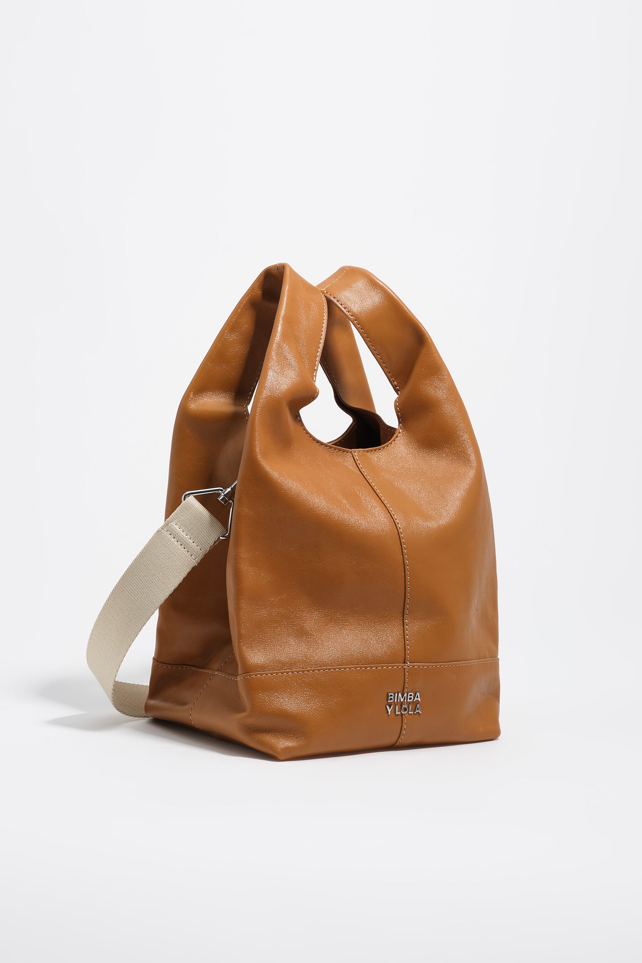 Medium toffee läderpappersväska