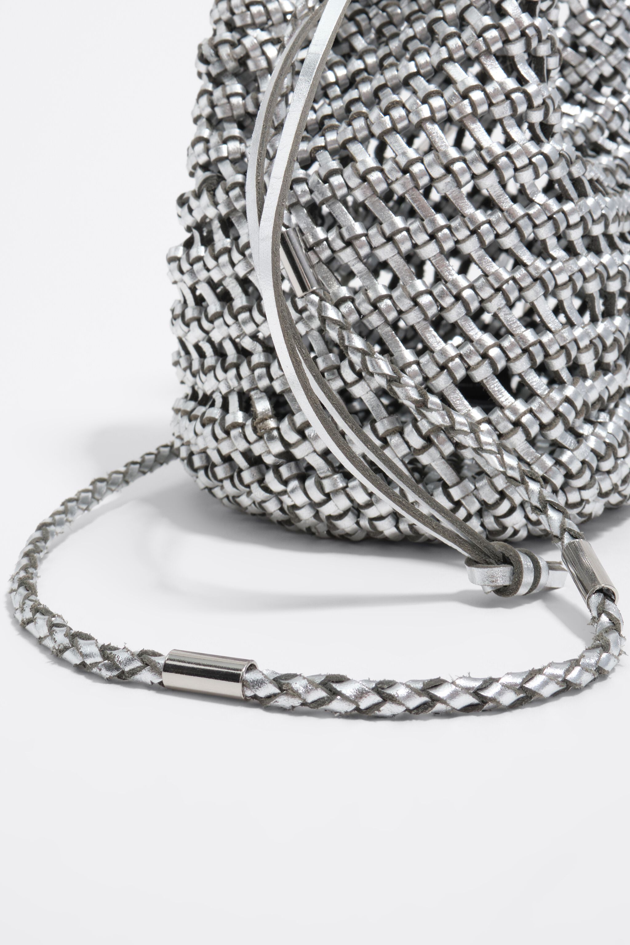 Silver mini tvångsläderbag