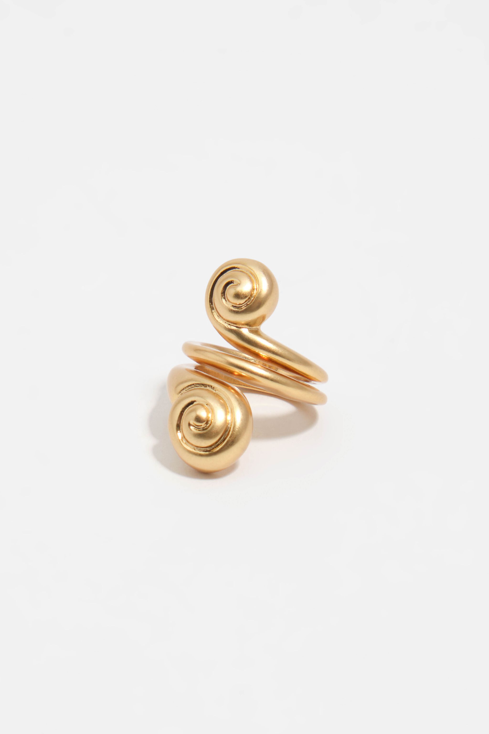 Matt guld spiral skallockring Matt guld spiral skallockring