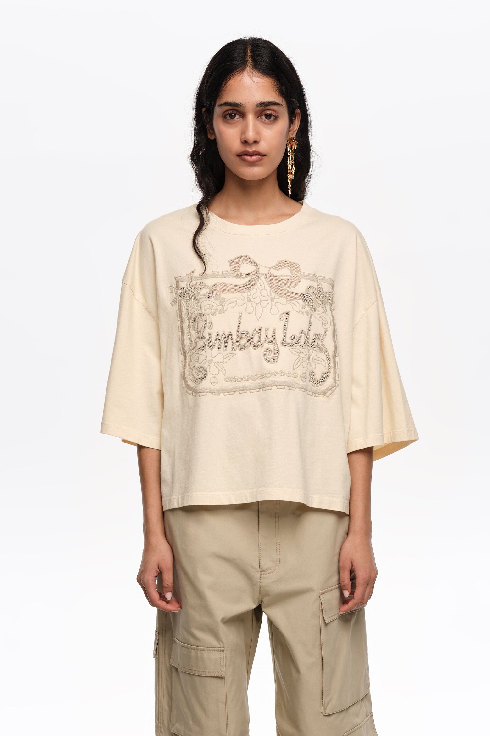 Vanilj maxi broderie anglaise logot-shirt Vanilj maxi broderie anglaise logot-shirt