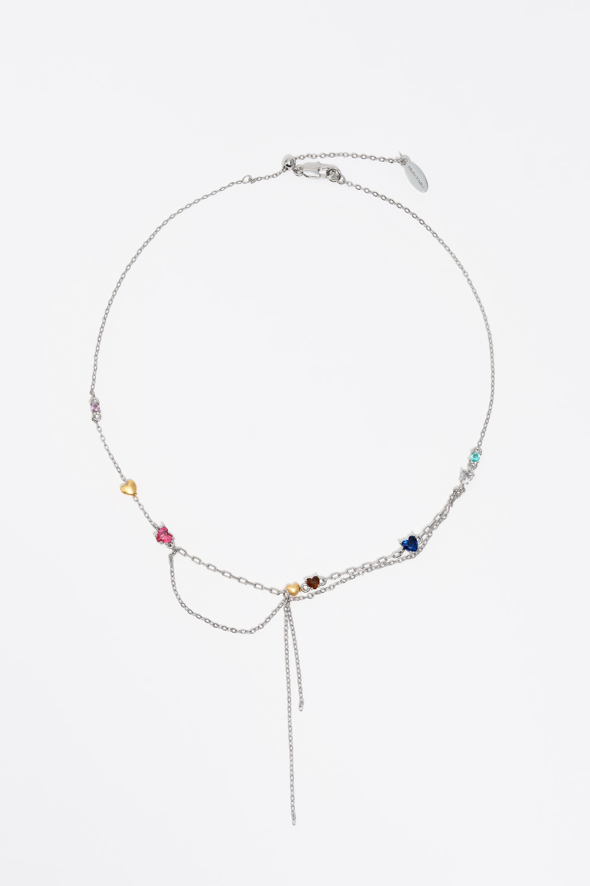 Silver kedjor och kristall halsband