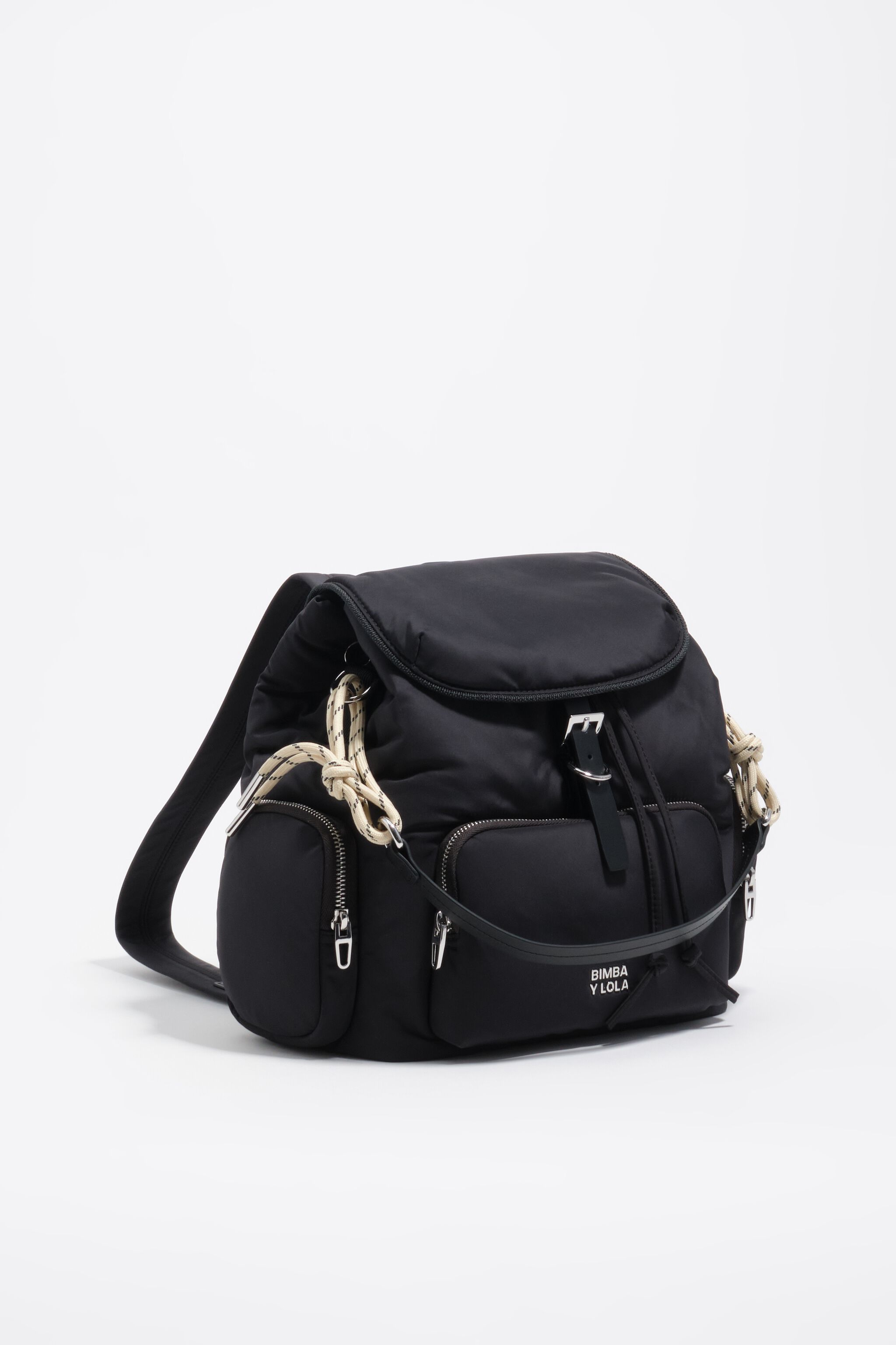Mörk anthrazit nylon fickryggsäck Mörk anthrazit nylon fickryggsäck