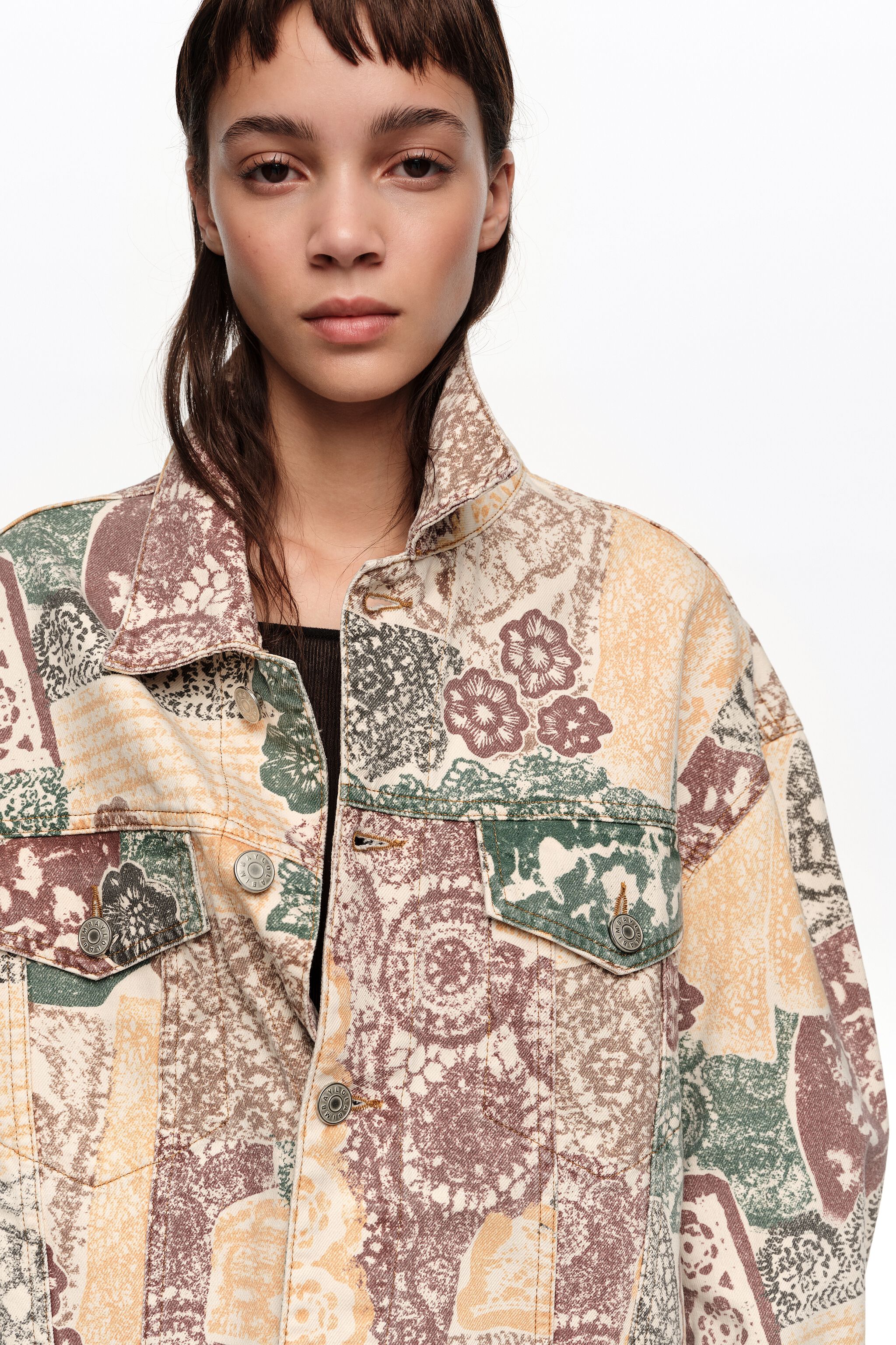 Ivory kant oversize denimjacka